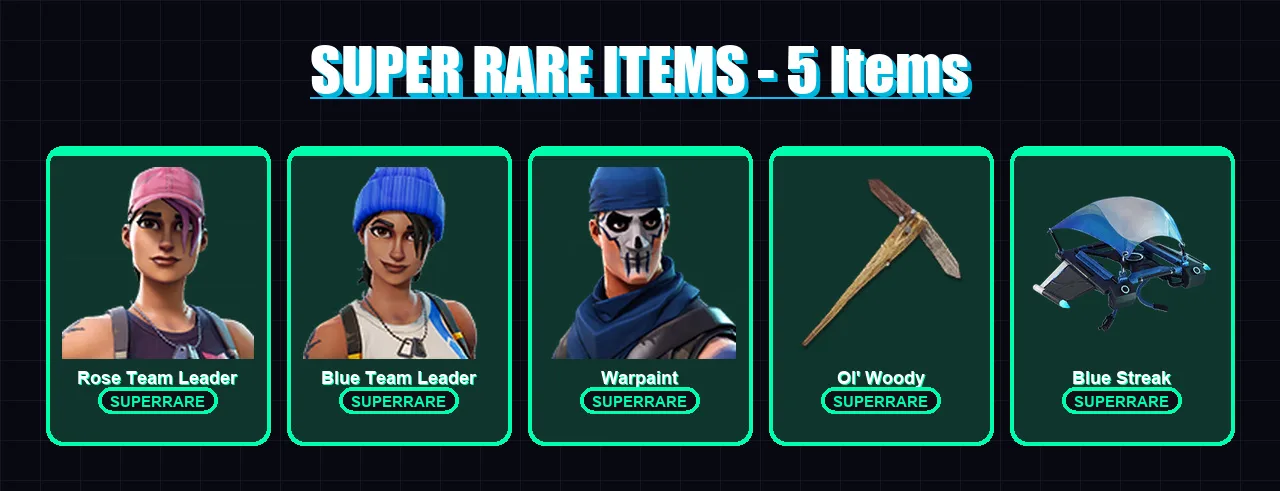 [PS4/PS5/XBOX/PC] | Rose Team Leader | Blue Team Leader | Warpaint | Renzo the Destroyer | Era | 17 skin | 30 pickaxe | 14 emote | 28 glider | Lv255