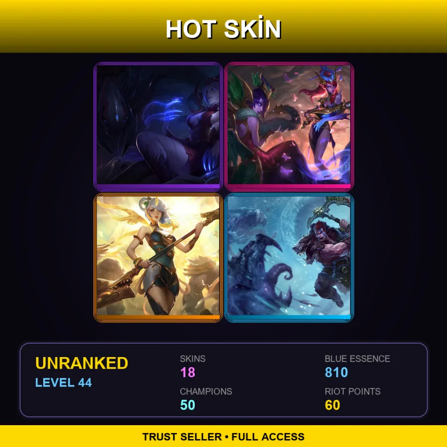 EUNE | Lv44 | Unranked | 18 Skin | 50 Champ