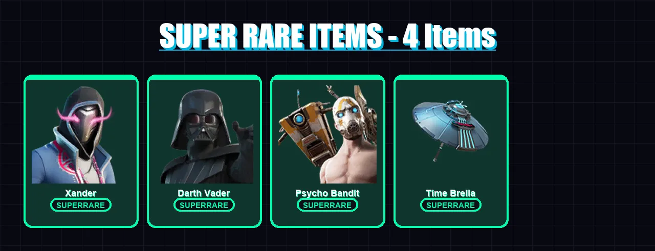 [PC] | Xander | Darth Vader | Psycho Bandit | Hades | Era | 171 skin | 197 pickaxe | 128 emote | 126 glider | Lv1549
