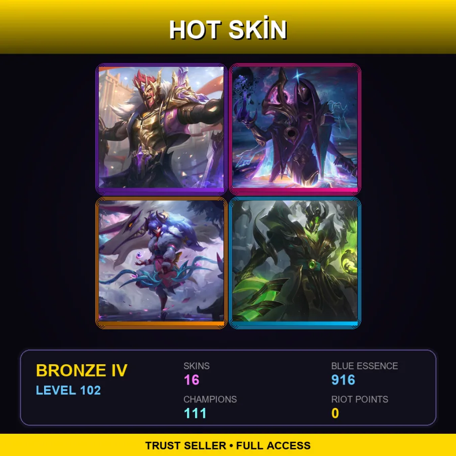 TR | Lv102 | Bronze IV | 16 Skin | 111 Champ