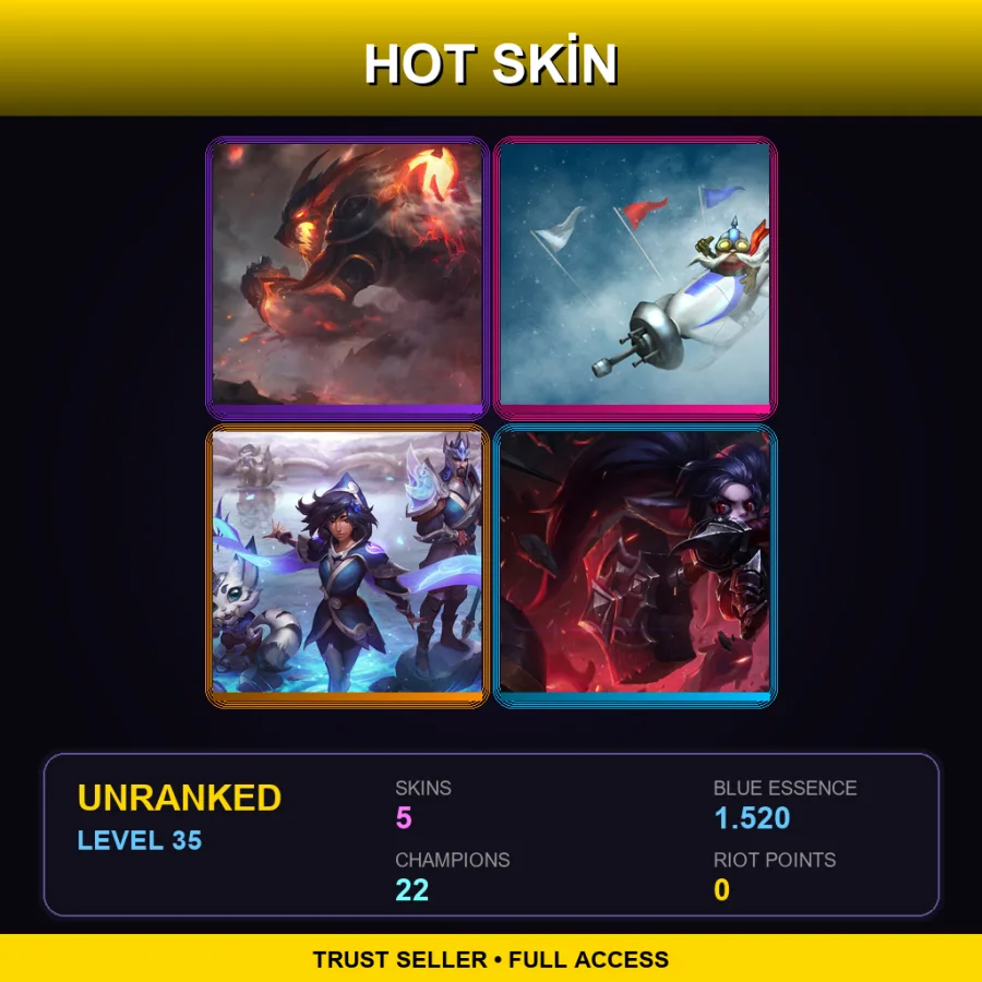 LAS | Lv35 | Unranked | 5 Skin | 22 Champ