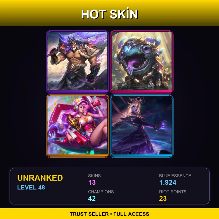 EUW | Lv48 | Unranked | 13 Skin | 42 Champ