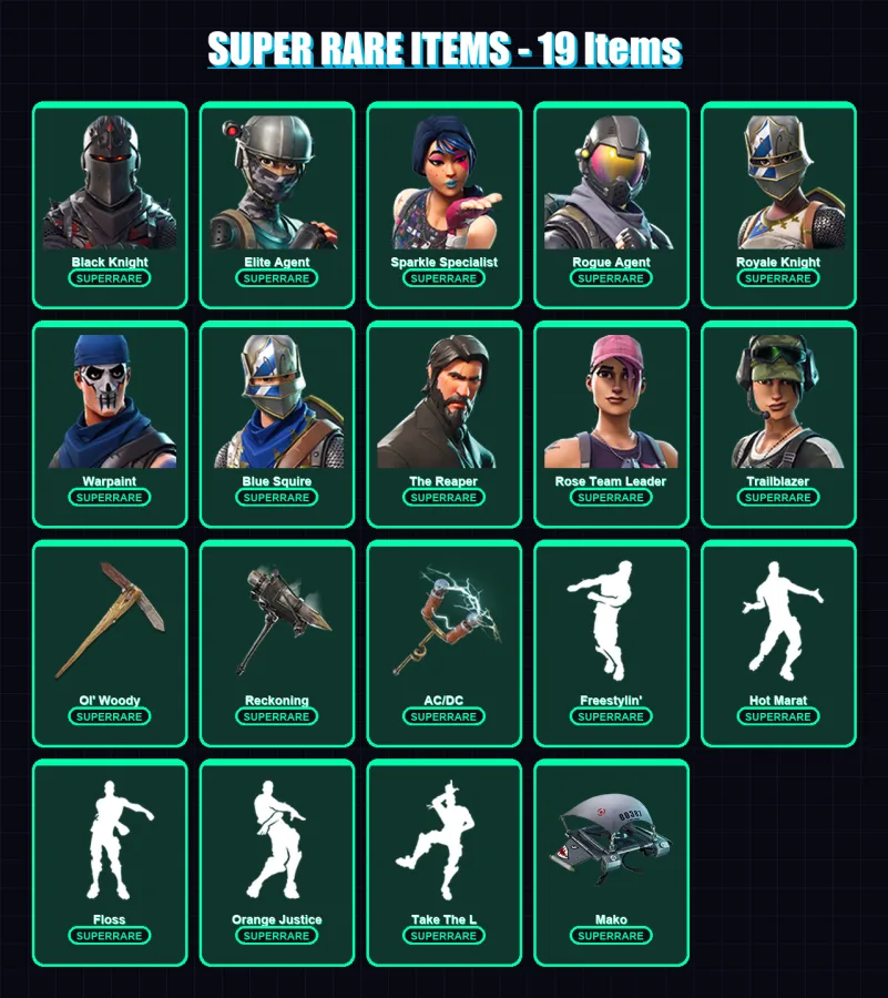 [PC/XBOX/PSN] | Black Knight | Elite Agent | Sparkle Specialist | Rogue Agent | Royale Knight | 51 skin | 34 pickaxe | 57 emote | 39 glider | Lv397 — Fortnite account
