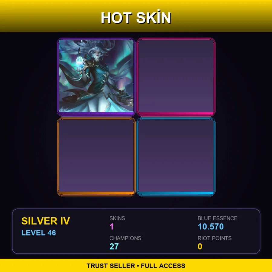 EUW | Lv46 | Silver IV | 1 Skin | 27 Champ