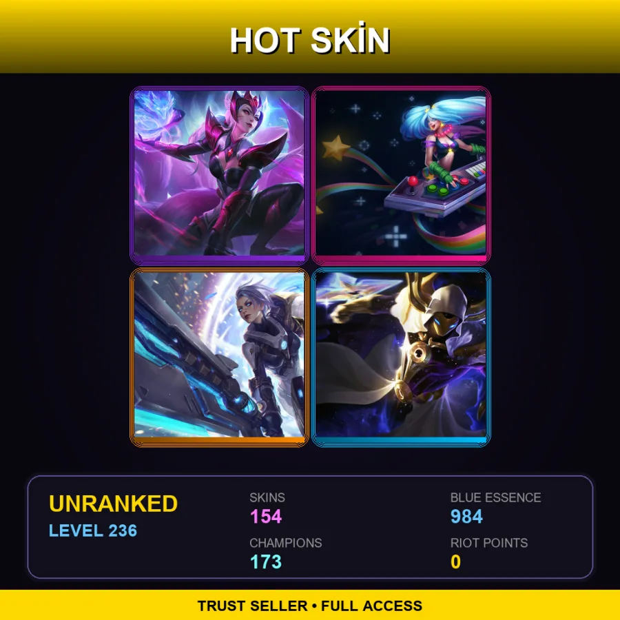 EUW | Lv236 | Unranked | 154 Skin | 173 Champ — Master Chef Tahm Kench