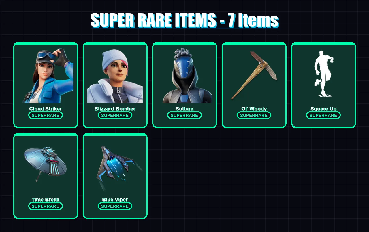 [PS4/PS5/PC] | Cloud Striker | Blizzard Bomber | Sultura | Galaxy Grappler | The Imagined | 58 skin | 77 pickaxe | 46 emote | 58 glider | Lv699