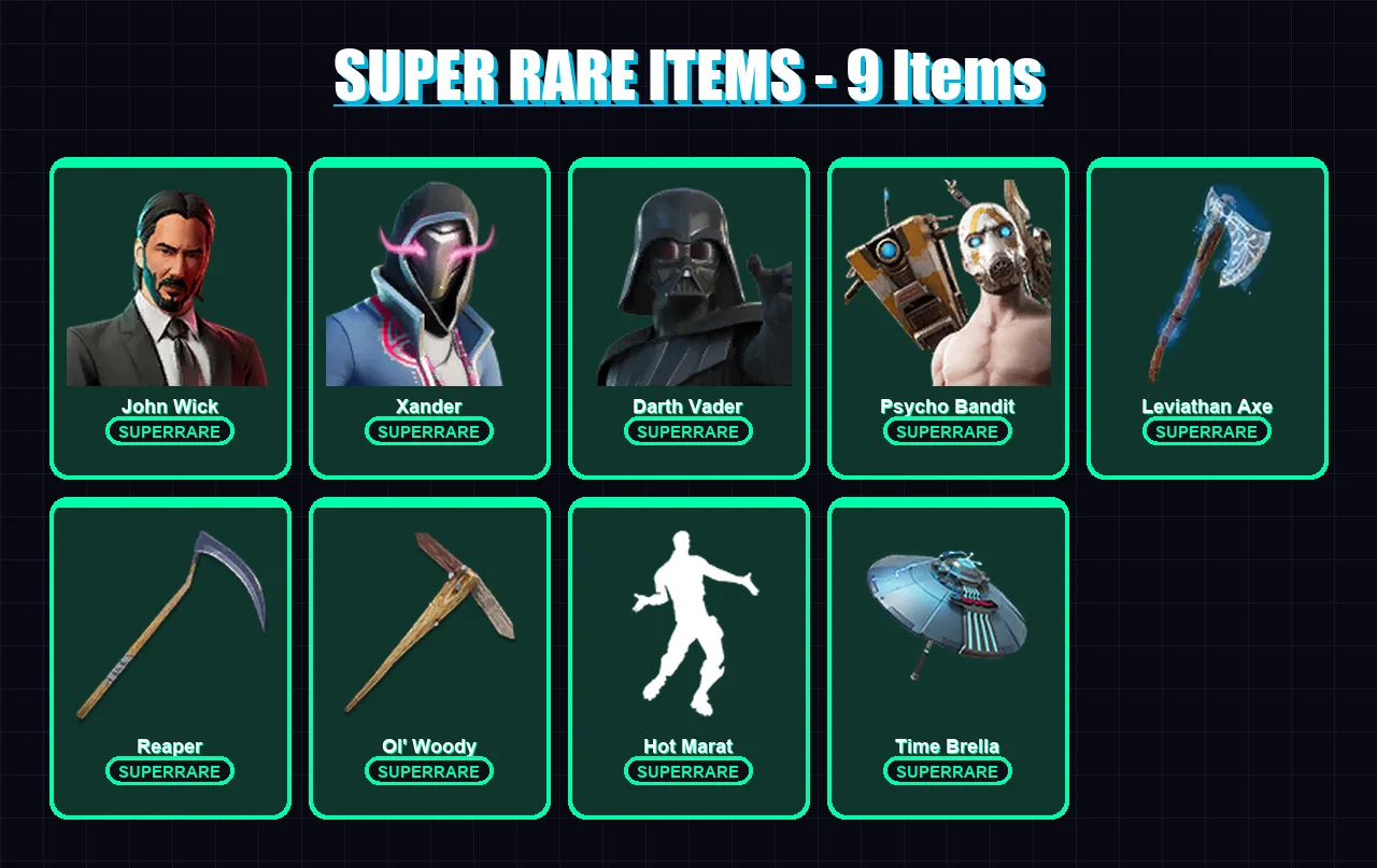 [PC/PSN] | John Wick | Xander | Darth Vader | Psycho Bandit | Snap | 216 skin | 272 pickaxe | 180 emote | 195 glider | Lv3097