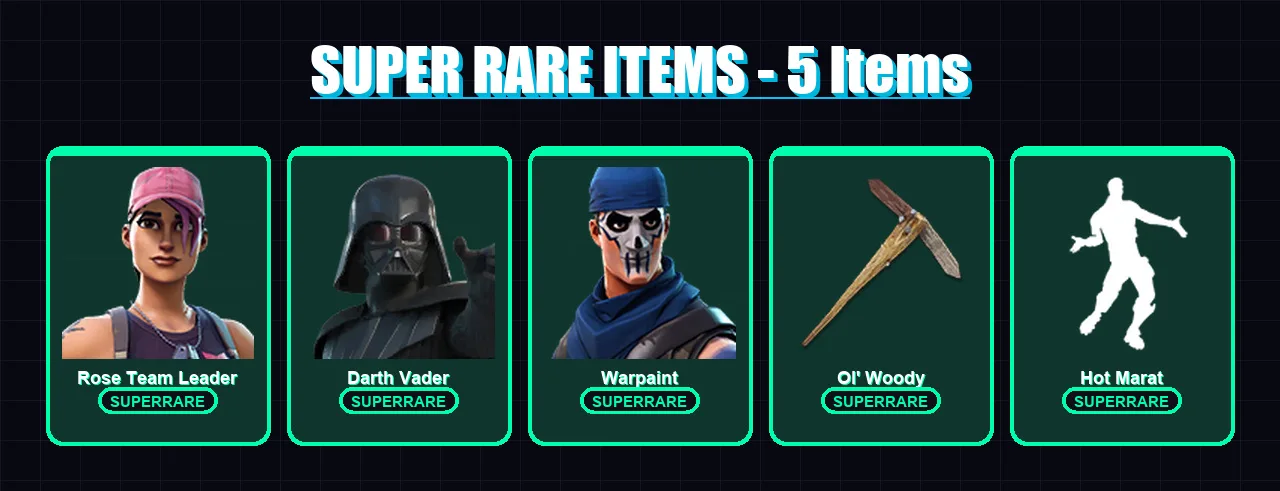 [PC/XBOX/PSN] | Rose Team Leader | Darth Vader | Warpaint | Frozen Red Knight | The Origin | 57 skin | 54 pickaxe | 66 emote | 45 glider | Lv577
