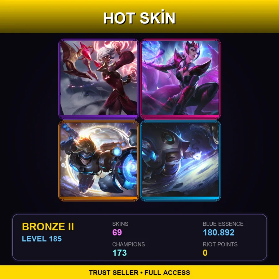 VN | Lv185 | Bronze II | 69 Skin | 173 Champ