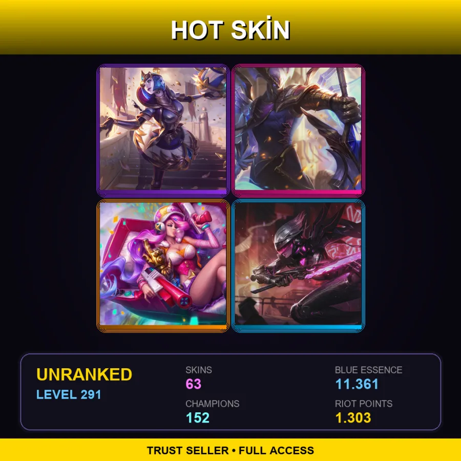 BR | Lv291 | Unranked | 63 Skin | 152 Champ