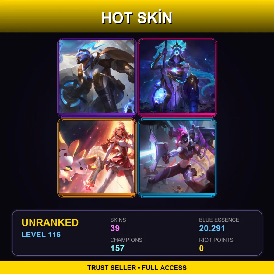 VN | Lv116 | Unranked | 39 Skin | 157 Champ — LoL account