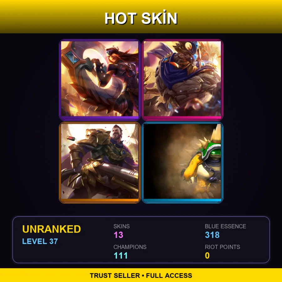 VN | Lv37 | Unranked | 13 Skin | 111 Champ
