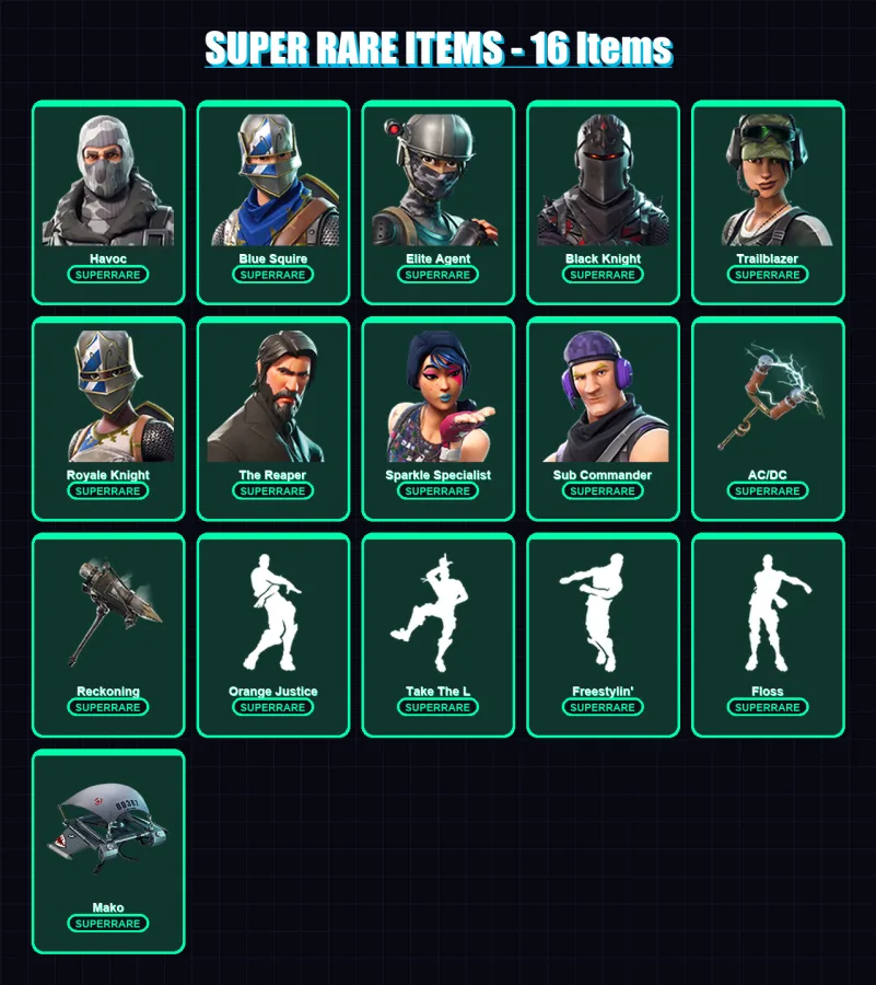 [PC/PSN] | Havoc | Blue Squire | Elite Agent | Black Knight | Trailblazer | 46 skin | 34 pickaxe | 45 emote | 40 glider | Lv562