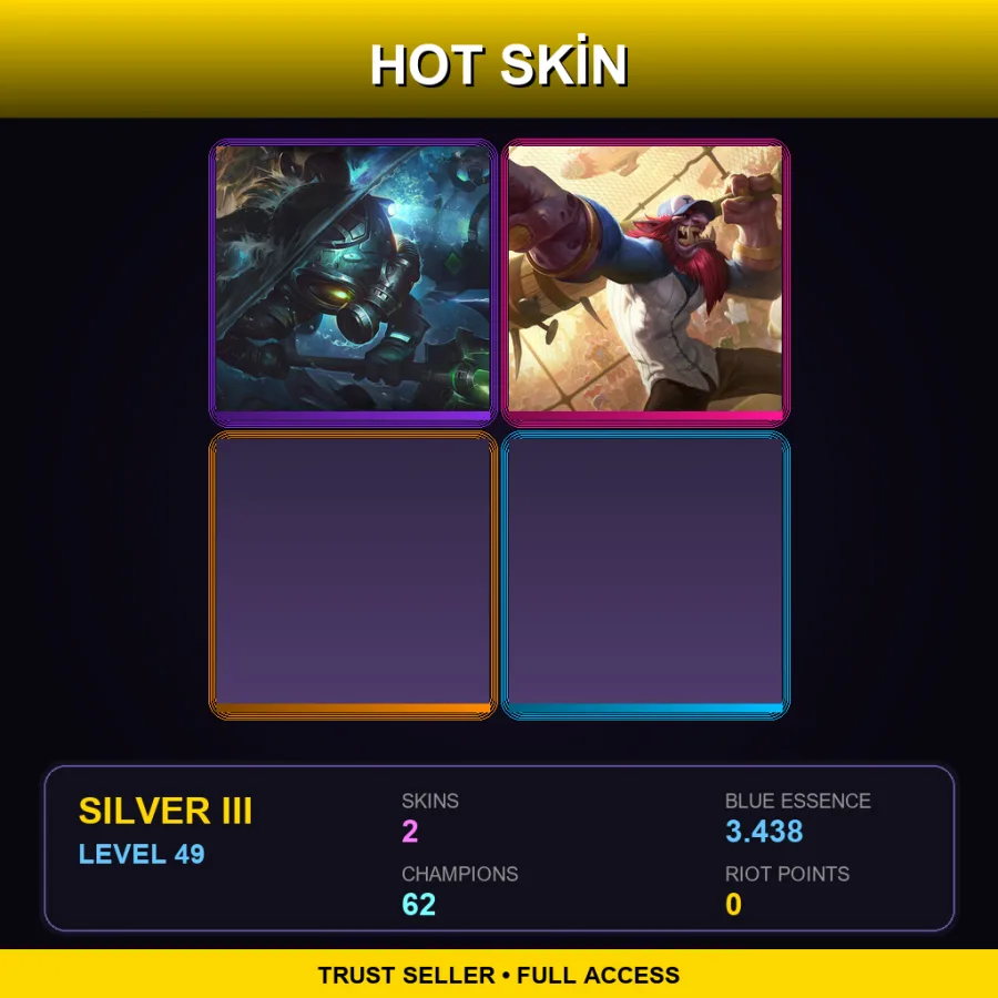 NA | Lv49 | Silver III | 2 Skin | 62 Champ