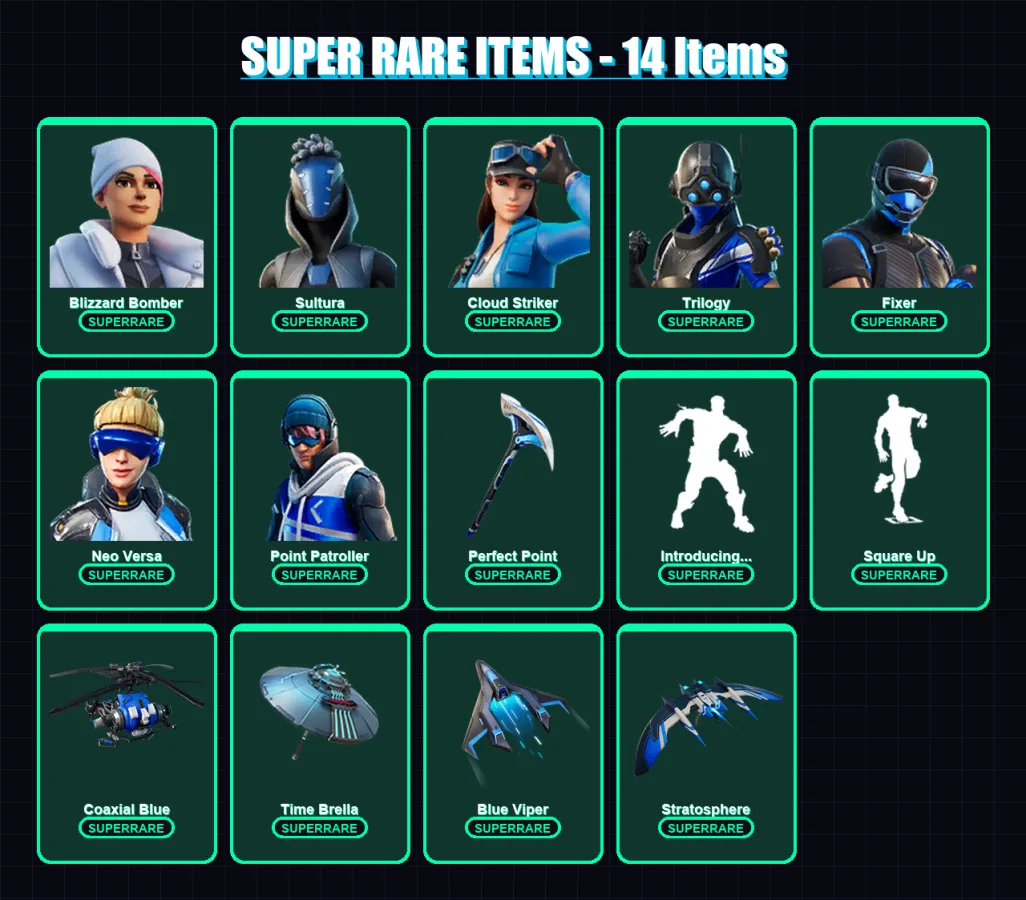 [PS4/PS5/XBOX/PC] | Blizzard Bomber | Sultura | Cloud Striker | Trilogy | Fixer | 70 skin | 101 pickaxe | 98 emote | 99 glider | Lv1255 — Fortnite account