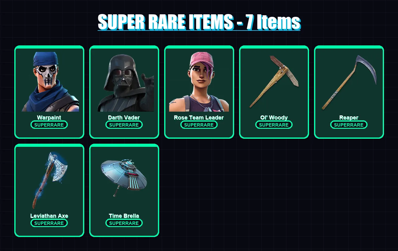 [PC/XBOX/PSN] | Warpaint | Darth Vader | Rose Team Leader | The Foundation | Midas | 175 skin | 197 pickaxe | 148 emote | 154 glider | Lv2143 — Fortnite account