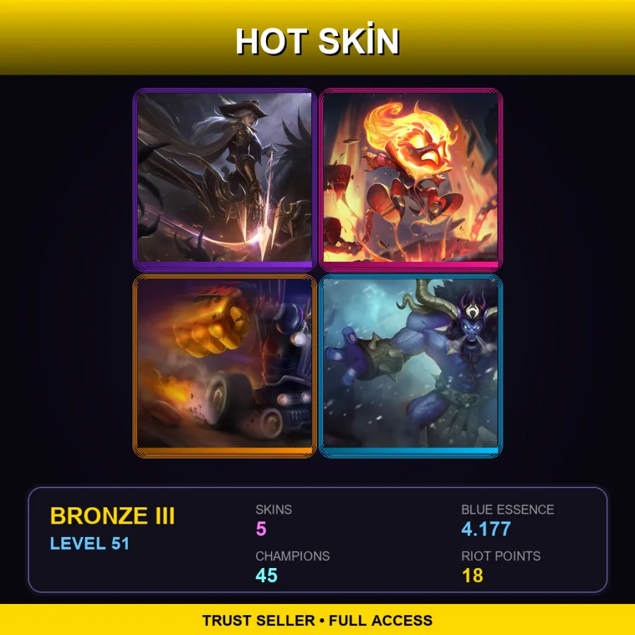 EUNE | Lv51 | Bronze III | 5 Skin | 45 Champ