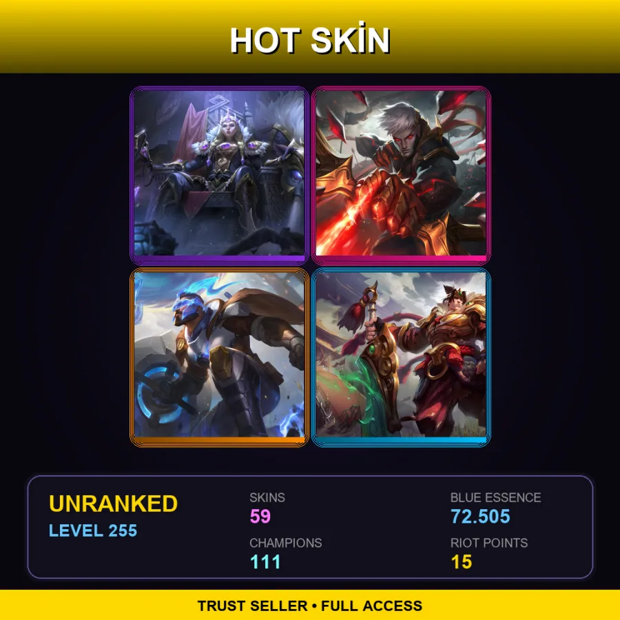 TR | Lv255 | Unranked | 59 Skin | 111 Champ