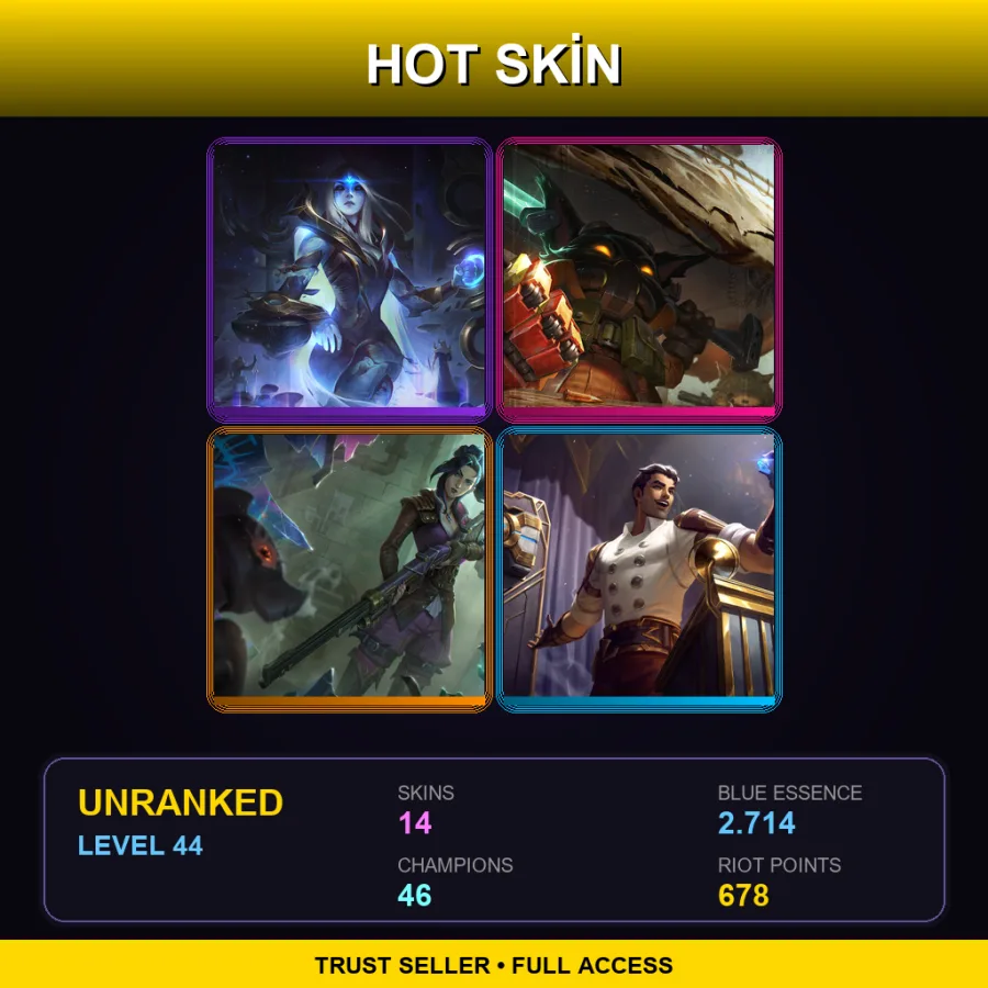 EUW | Lv44 | Unranked | 14 Skin | 46 Champ