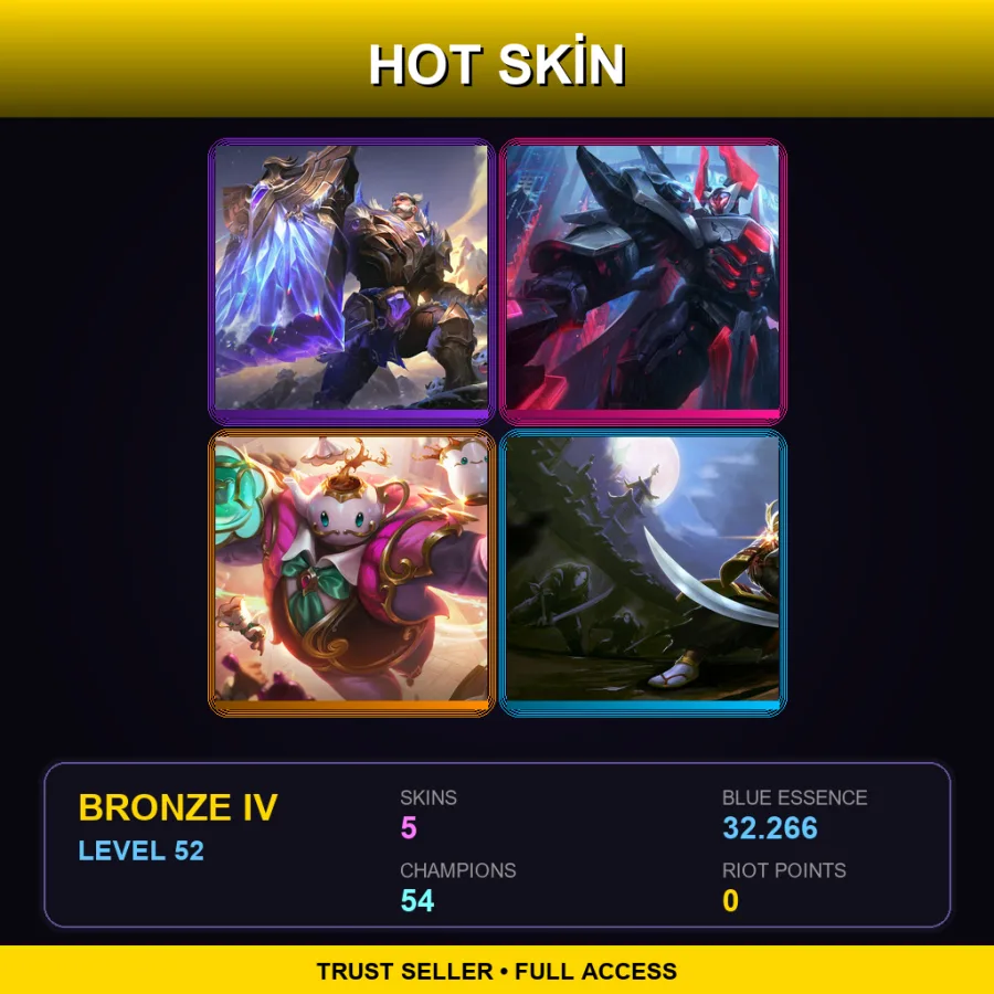 LAN | Lv52 | Bronze IV | 5 Skin | 54 Champ