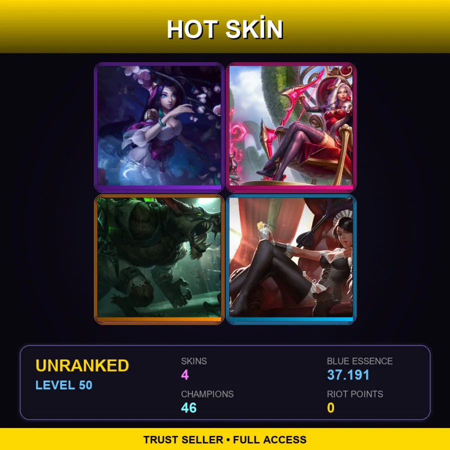 NA | Lv50 | Unranked | 4 Skin | 46 Champ