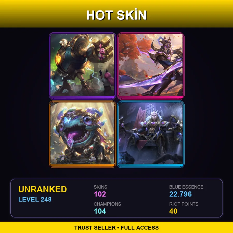 EUW | Lv248 | Unranked | 102 Skin | 104 Champ — Lunar Eclipse Aatrox
