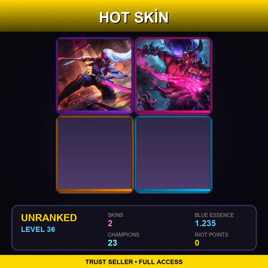 EUW | Lv36 | Unranked | 2 Skin | 23 Champ — LoL account