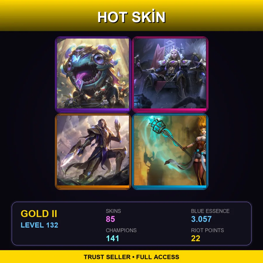 LAN | Lv132 | Gold II | 85 Skin | 141 Champ
