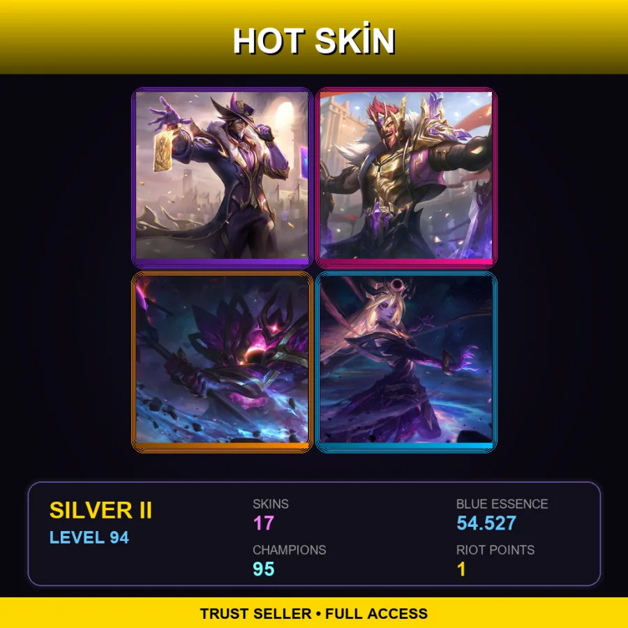 EUW | Lv94 | Silver II | 17 Skin | 95 Champ with Maokai