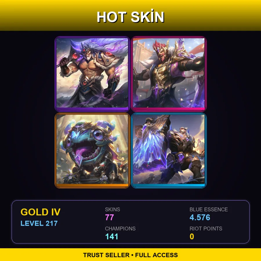 LAS | Lv217 | Gold IV | 77 Skin | 141 Champ