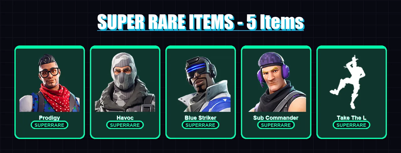 [PS4/PS5/XBOX/PC] | Prodigy | Havoc | Blue Striker | Sub Commander | Mission Specialist | 6 skin | 3 pickaxe | 4 emote | 6 glider | Lv55