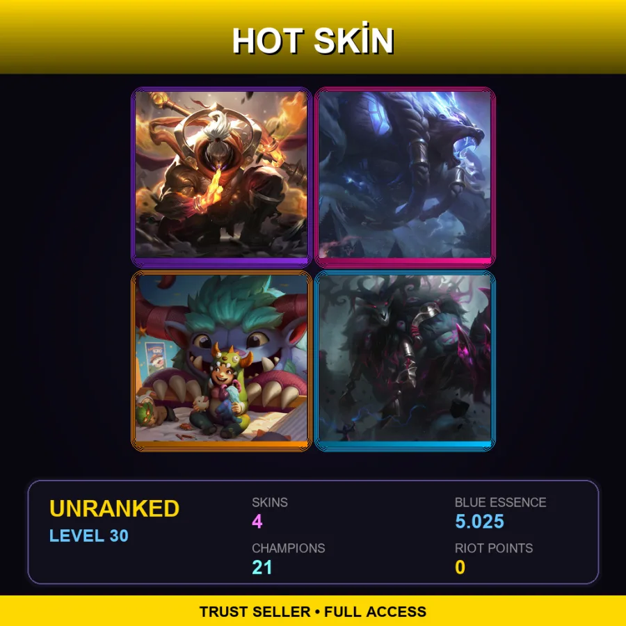 LAS | Lv30 | Unranked | 4 Skin | 21 Champ