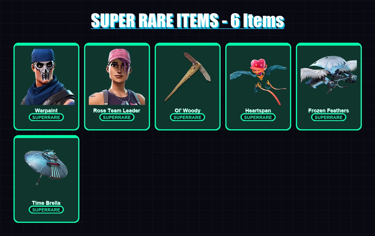 [PC/PSN] | Warpaint | Rose Team Leader | Molten Battle Hound | The Prisoner | Catalyst | 269 skin | 270 pickaxe | 239 emote | 209 glider | Lv2096