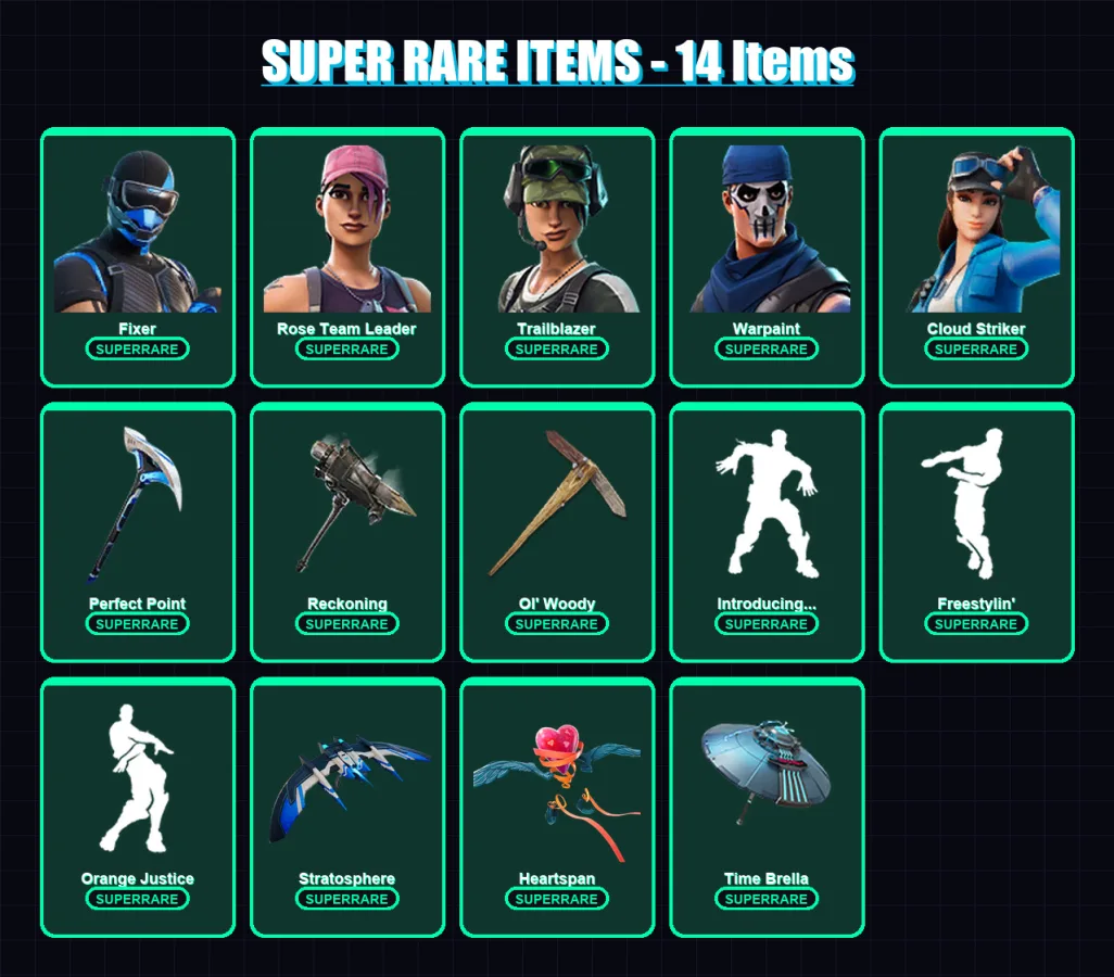 [PC] | Fixer | Rose Team Leader | Trailblazer | Warpaint | Cloud Striker | 111 skin | 151 pickaxe | 177 emote | 122 glider | Lv1659 — Fortnite account