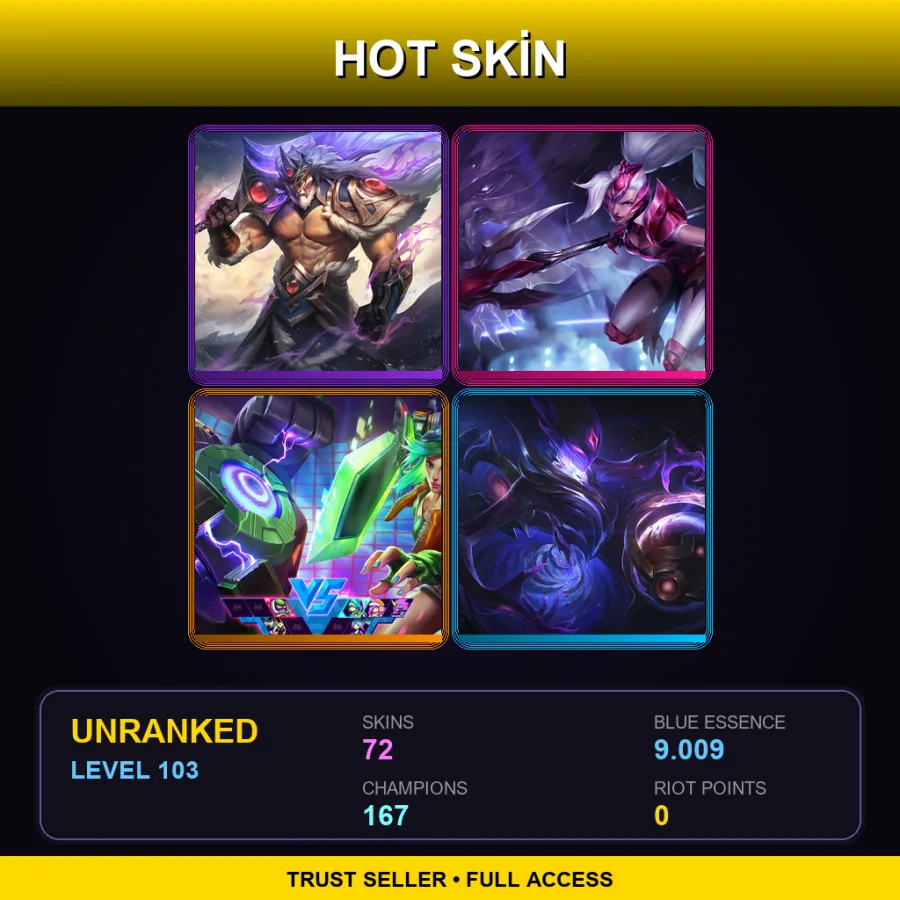 SG | Lv103 | Unranked | 72 Skin | 167 Champ — Skt T1 Elise