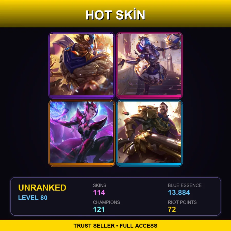 BR | Lv80 | Unranked | 114 Skin | 121 Champ