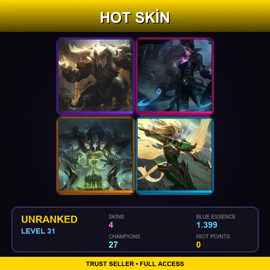 LAS | Lv31 | Unranked | 4 Skin | 27 Champ