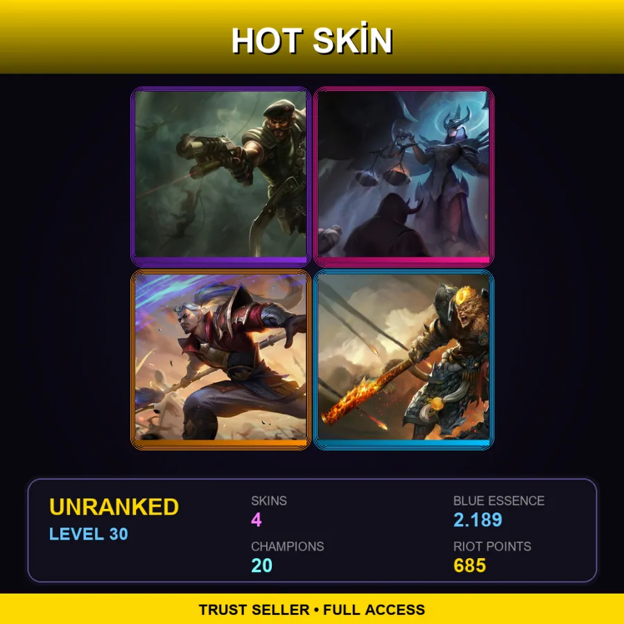 NA | Lv30 | Unranked | 4 Skin | 20 Champ — Judgment Kayle