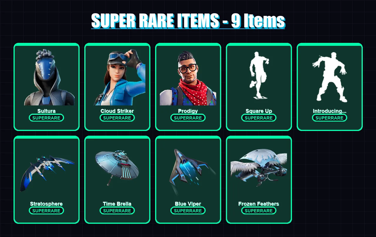 [PS4/PS5/XBOX/PC] | Sultura | Cloud Striker | Prodigy | Midas | Frozen Love Ranger | 47 skin | 67 pickaxe | 79 emote | 74 glider | Lv1084 — Fortnite account