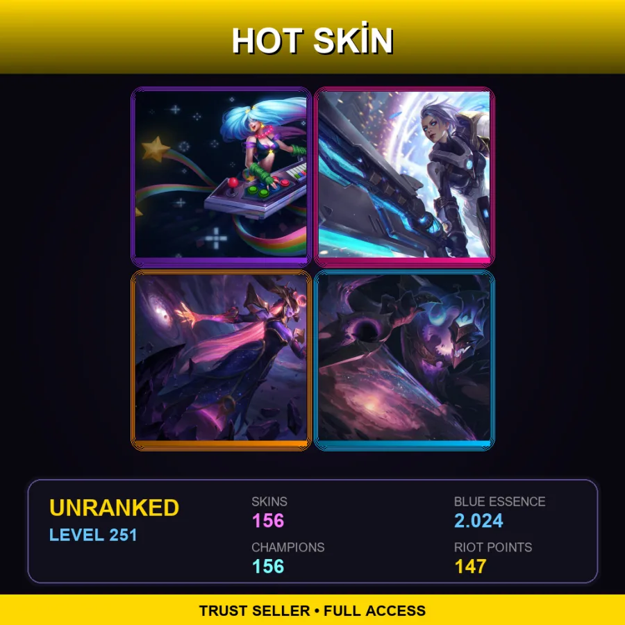 TR | Lv251 | Unranked | 156 Skin | 156 Champ