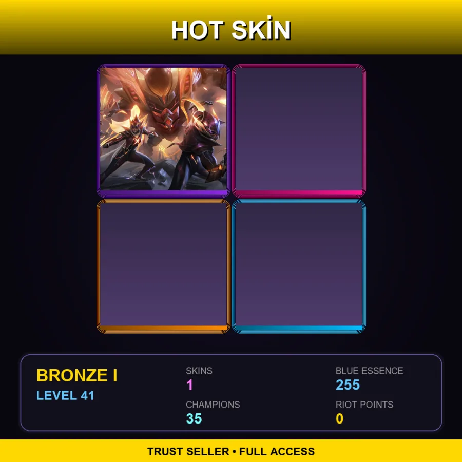 BR | Lv41 | Bronze I | 1 Skin | 35 Champ — LoL account