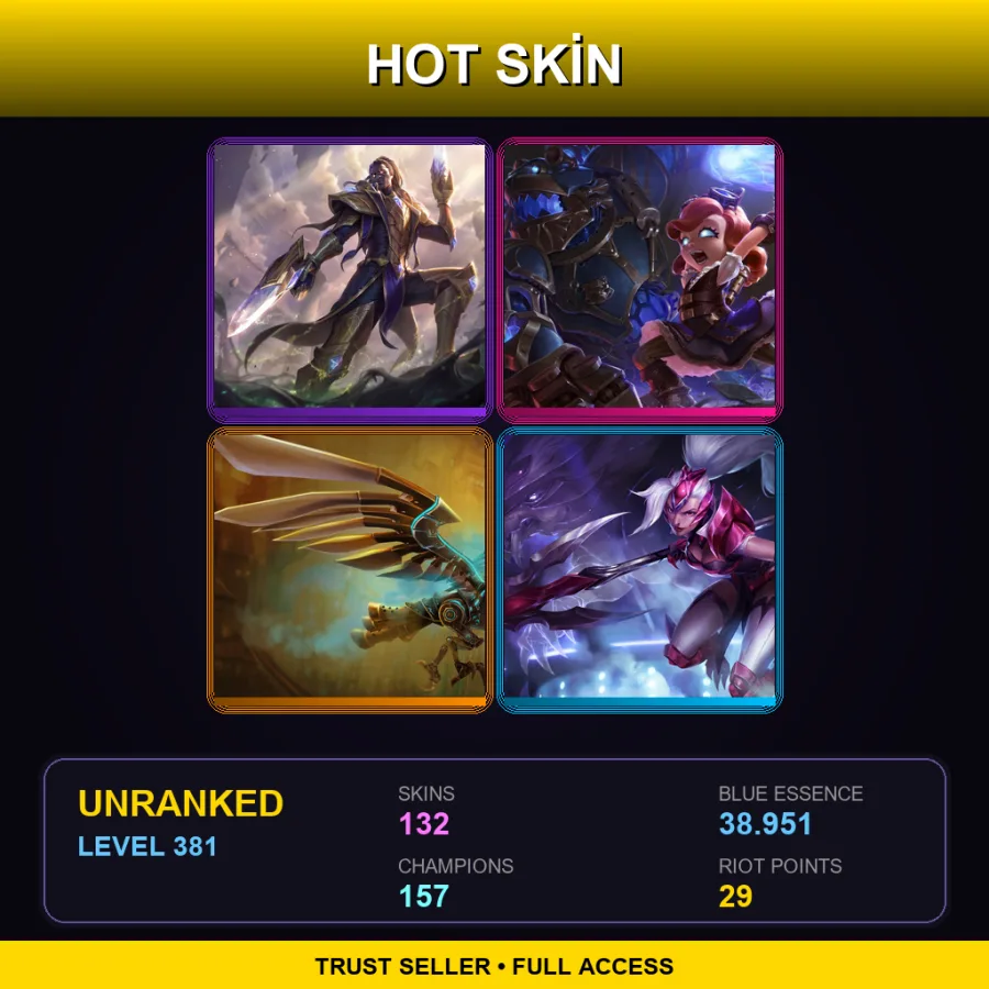 SG | Victorious Lucian | Hextech Annie | Hextech Anivia | Challenger Nidalee | 132 Skin | 157 Champ | Lv381