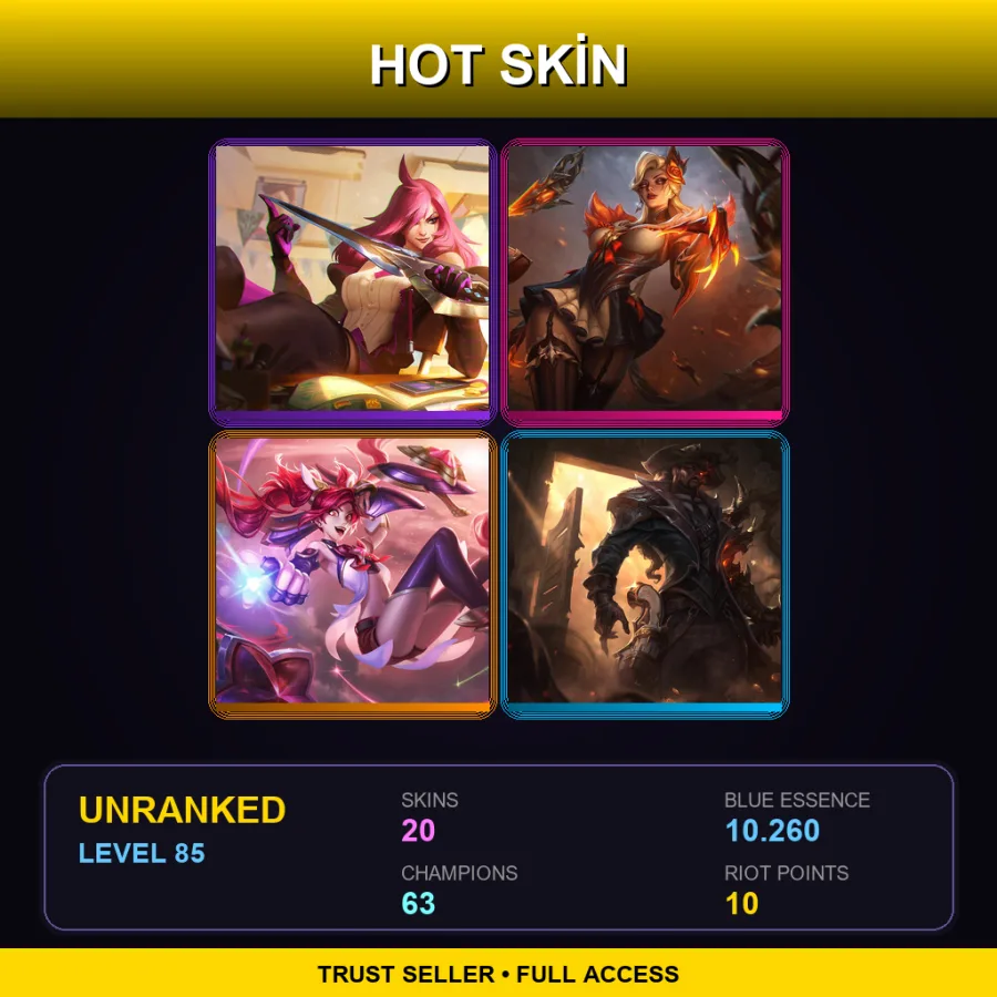 SG | Lv85 | Unranked | 20 Skin | 63 Champ