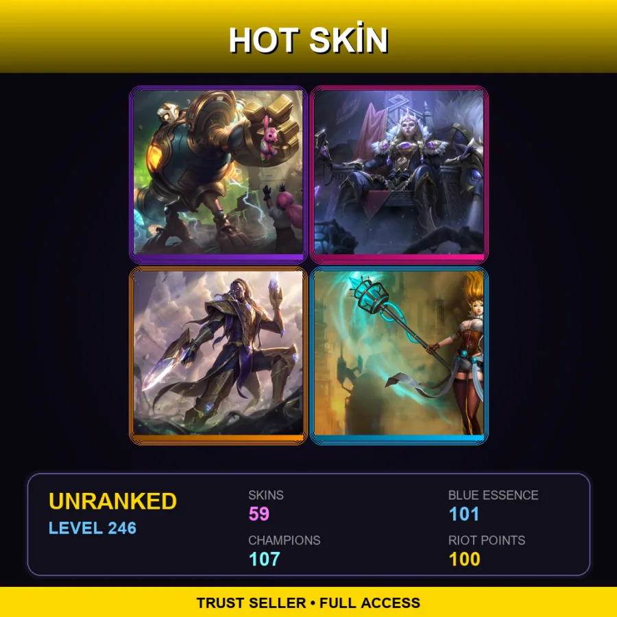 TR | Lv246 | Unranked | 59 Skin | 107 Champ