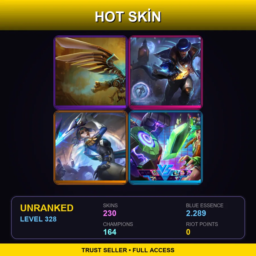VN | Lv328 | Unranked | 230 Skin | 164 Champ