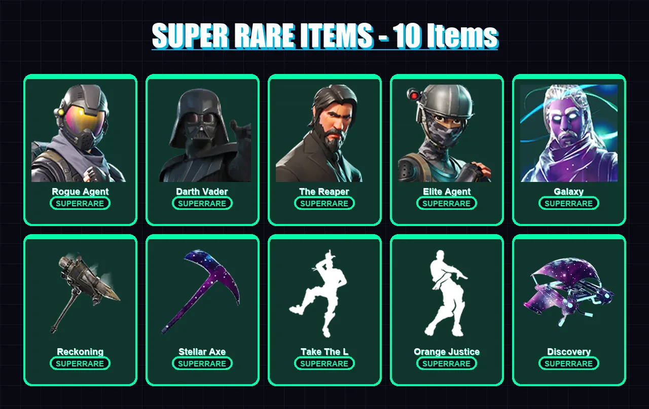 [PC/XBOX/PSN] | Rogue Agent | Darth Vader | The Reaper | Elite Agent | Galaxy | 114 skin | 105 pickaxe | 70 emote | 97 glider | Lv1108