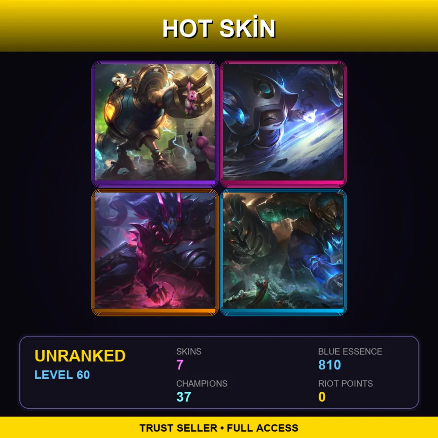 LAN | Lv60 | Unranked | 7 Skin | 37 Champ