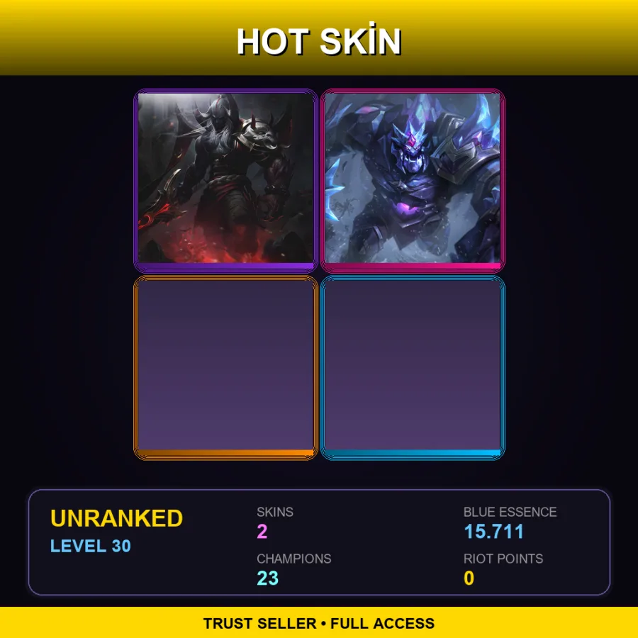 EUW | Blood Moon Aatrox | Blackfrost Sion | 2 Skin | 23 Champ | Lv30