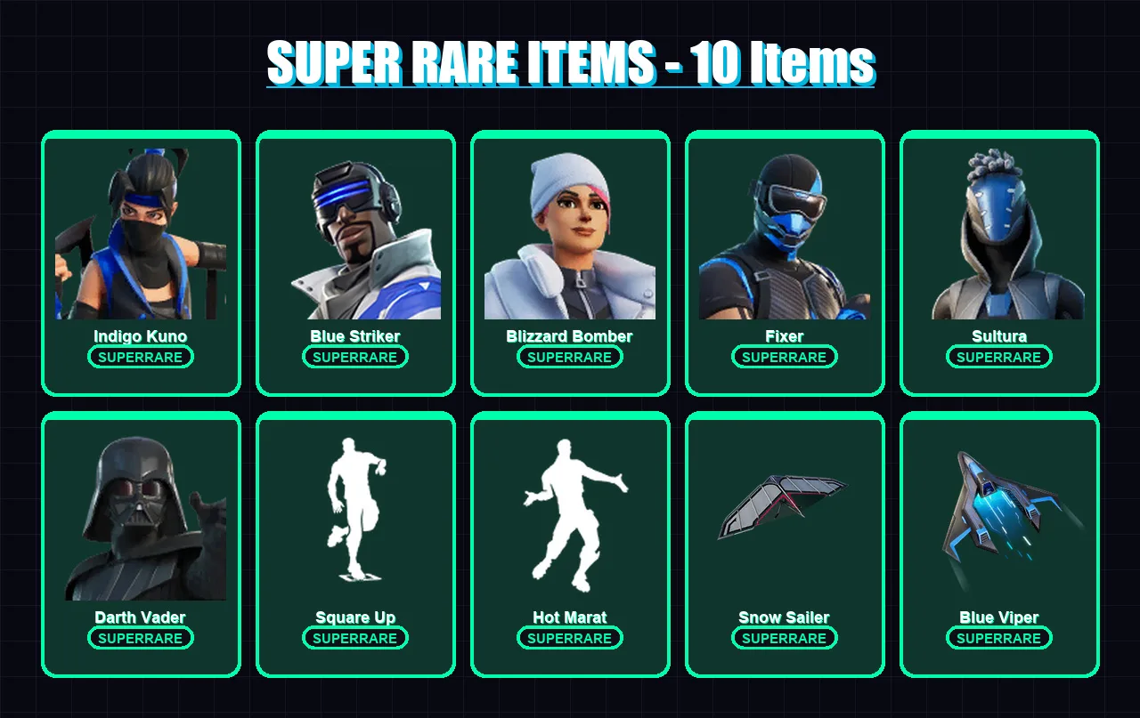 [PC/XBOX/PSN] | Indigo Kuno | Championship Aura | Lara Croft | Kor | Blue Striker | 172 skin | 198 pickaxe | 163 emote | 179 glider | Lv2932