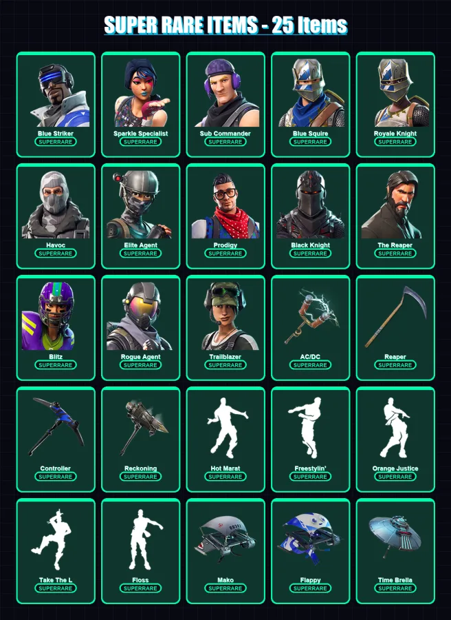 [PC/XBOX] | Blue Striker | Sparkle Specialist | Sub Commander | Blue Squire | Royale Knight | 86 skin | 75 pickaxe | 87 emote | 69 glider | Lv1084